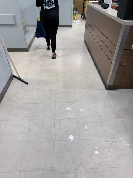 Floor care in progress